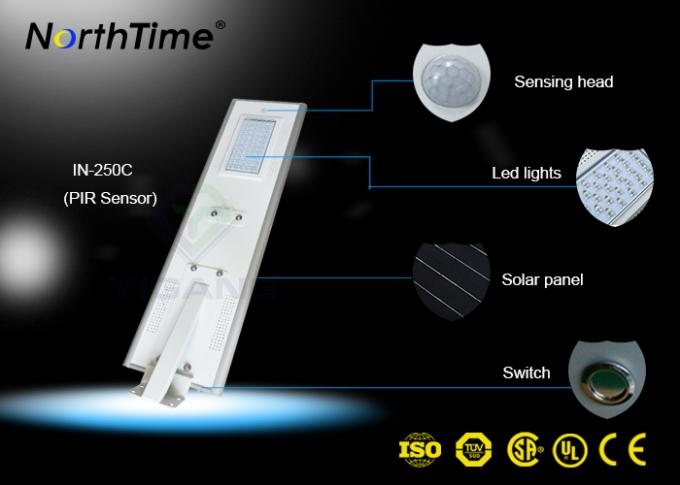 Bridgelux LED Chips Smart Solar Street Light Lithium Battery 12V 35AH