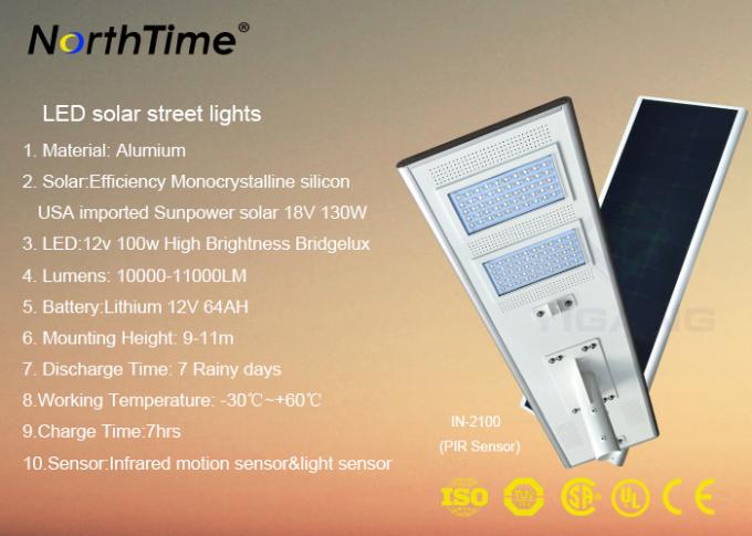 High Brightness Solar Integrated Street Light LED / Solar Powered Parking Lot Lights