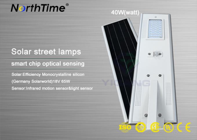 High Brightness Solar Panel Street Lights 4000-4300 Lumens With 3 Years Warranty