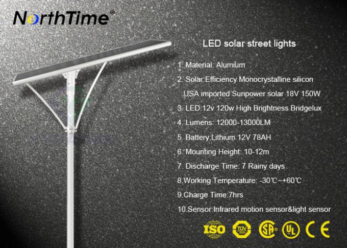 Pathway All In One Solar Street Light Lithium Battery 12V 78AH 1670×460×45 mm