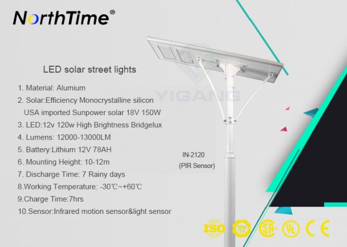Aluminum Alloy Frame High Power Solar Lights For Garden All In One Street Light