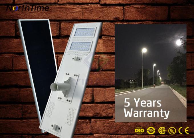 100W IP65 Integrated Solar Street Light With Bridgelux LED Chips Lithium Battery