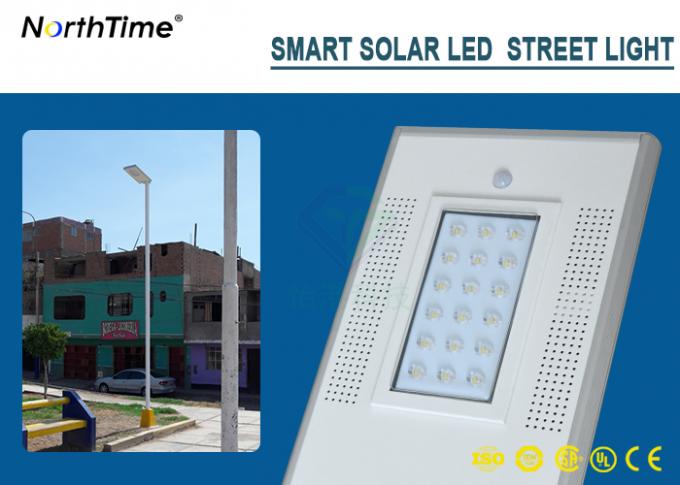 DC12 / 24V 1900LM Integrated LED Solar Street Lights 18W 4 Rainy Days 7Hours Charge Time