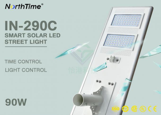 Cool White 130W Solar Panel LED Street Lamp 9M - 11M Mounting Height