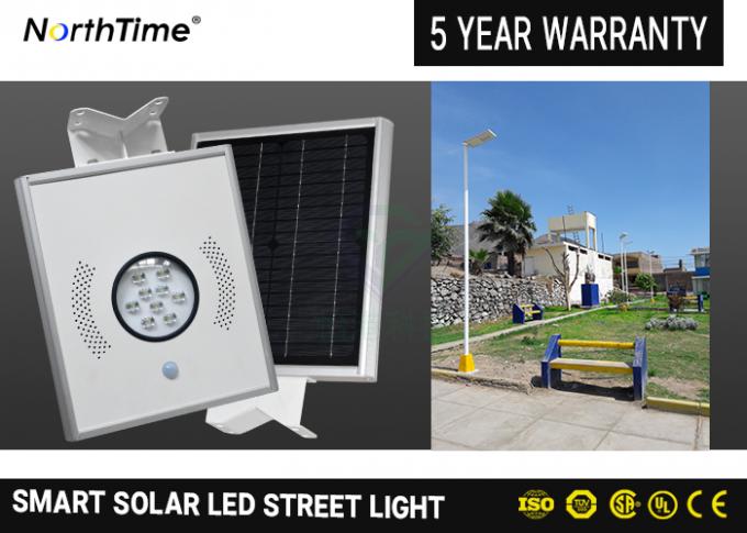 All - In - One LED Solar Powered Street Lights Residential Ra85 130lm / w