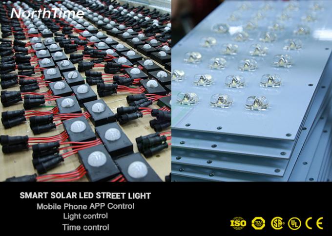 LiFePO4 Battery Smart Solar Powered LED Street Lights Outdoor Energy Efficiency
