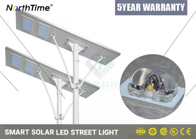 100W All In One Smart LED Street Lights Solar Powered Human Body Sensor Control
