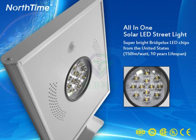 Waterproof Integrated 12V Solar Street Light All In One 50000h Long Lifespan
