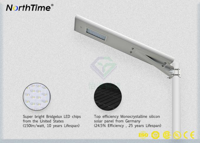 Motion Sensor All In One Solar LED Street Light With LiFePO4 Battery