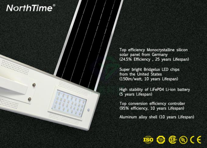 Bridgelux Chip 30pcs Outdoor Solar Street Lights / 120W LED Road Lamp