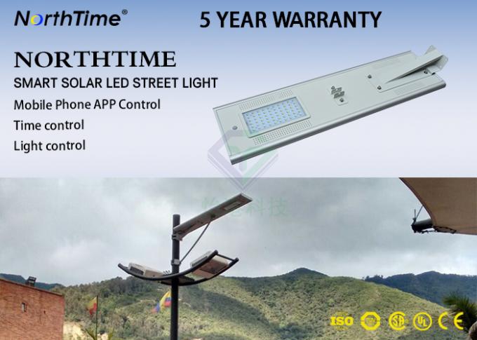 LiFePo4 Battery LED  Solar Lamp With WIFI Camera / Solar Street Light All In One 50W ROHS IES