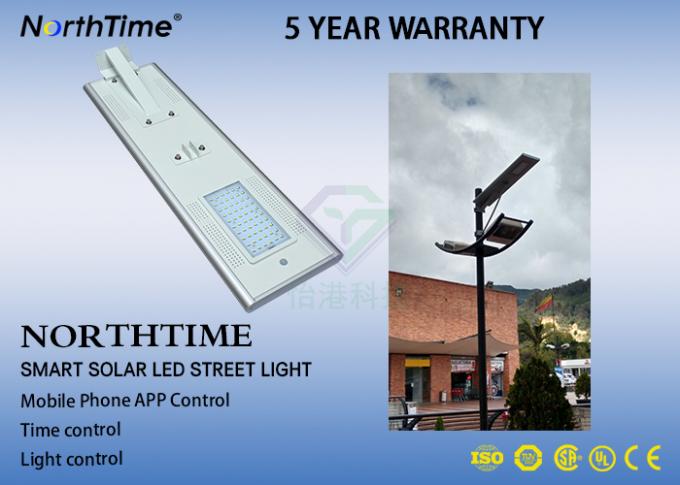 LiFePo4 Battery LED  Solar Lamp With WIFI Camera / Solar Street Light All In One 50W ROHS IES