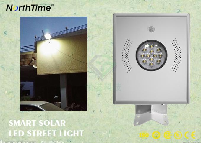 PIR Sensor 12 Watt LED Solar Street Lights 1200 - 1300 Lumen 115LM/W