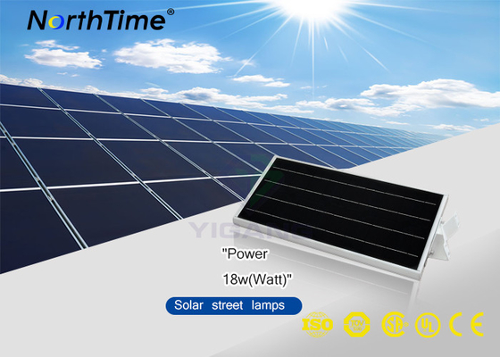 China Time Control Solar Panel Street Lights Outdoor 18W With 12V 13Ah Lithium Battery supplier