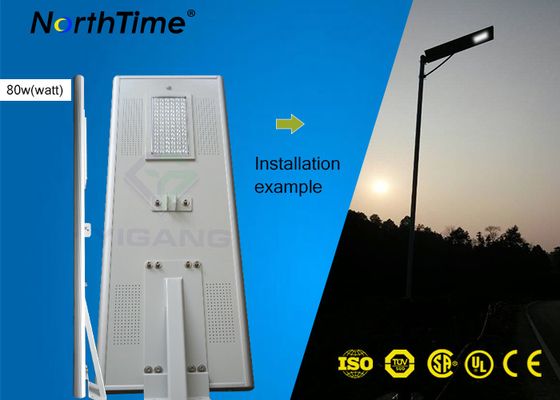 China High Lumens Outdoor 80W Solar Powered Street Lights with Lithium Battery &amp; Bridgelux LED Chips supplier