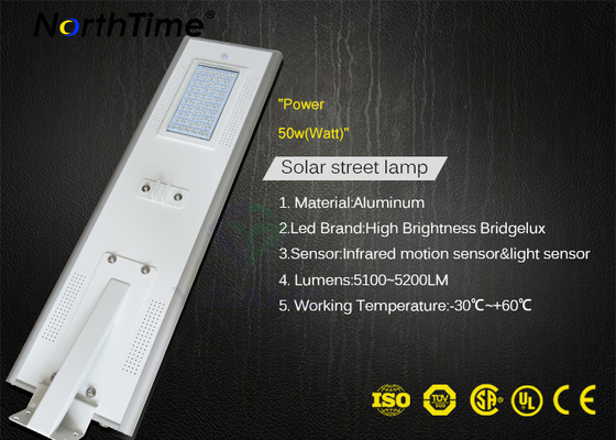 China Solar powered street lights system PIR Sensor Waterproof Government Projects 115LM/W supplier