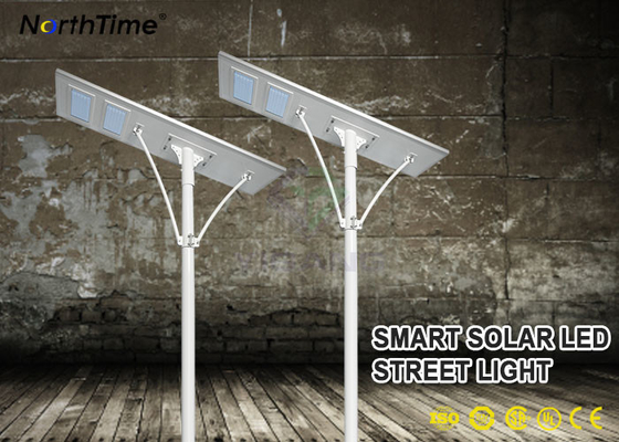 China 100W Energy Saving Solar Powered LED Street Lights With Controller &amp; Li Battery supplier