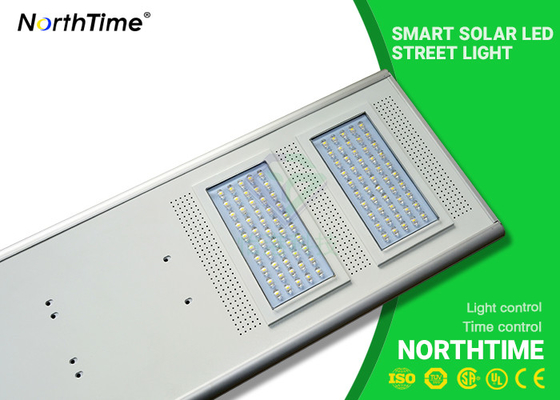 China LiFePO4 Battery Smart Solar Powered LED Street Lights Outdoor Energy Efficiency supplier