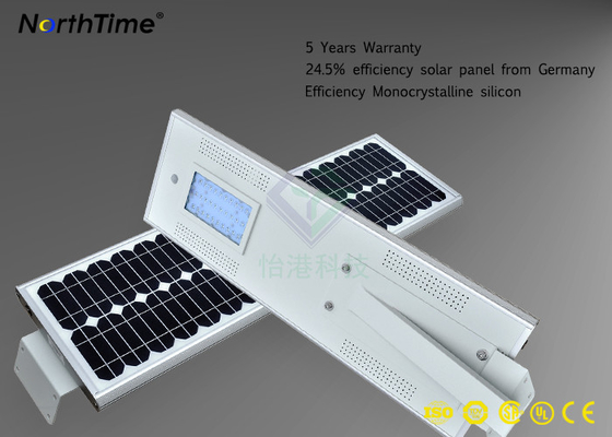China 85 Ra Pure White Outdoor Solar Street Lights With PIR Sensor For School supplier