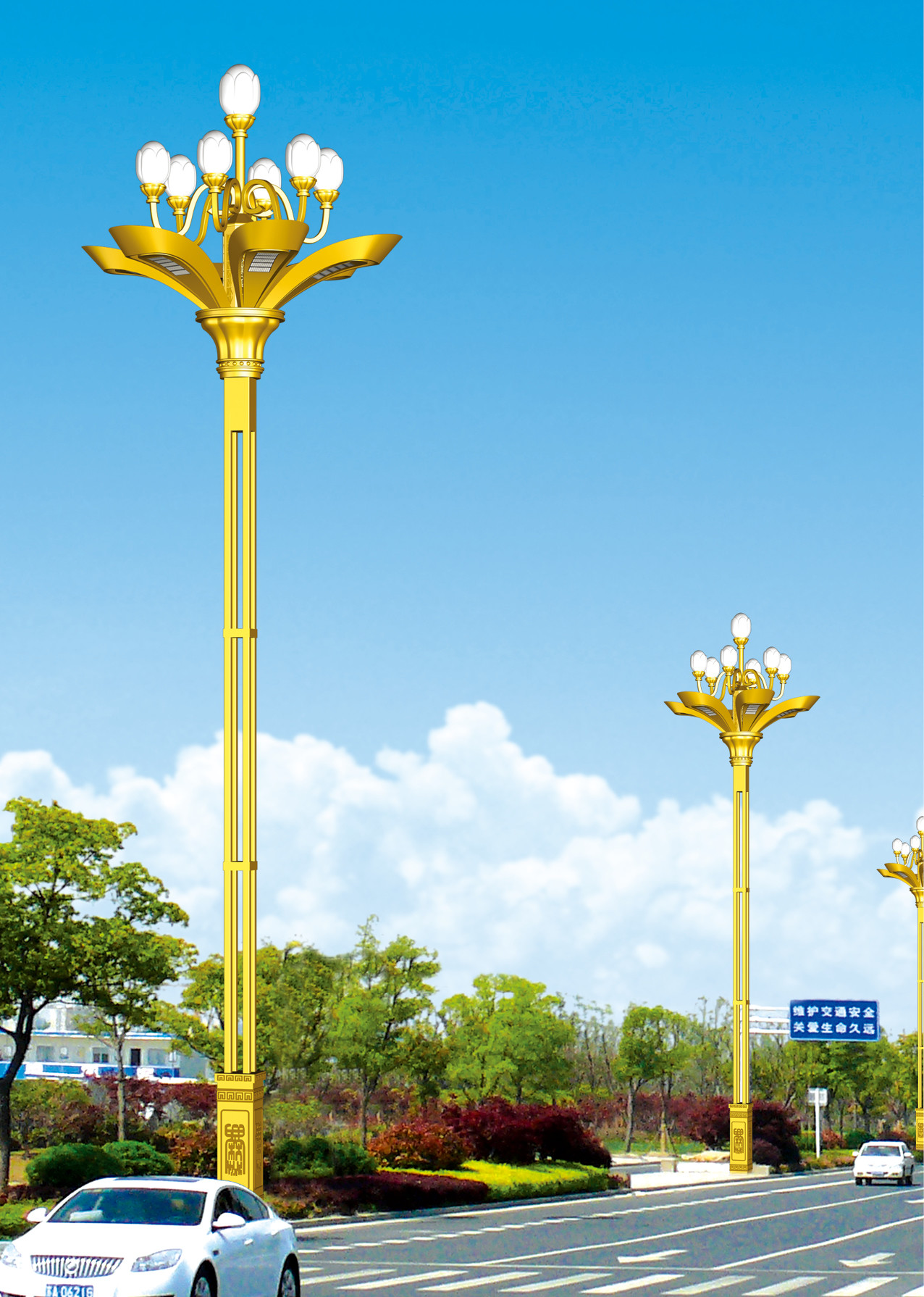 150 Watt Commercial Outdoor Led Pole Lights With Pole Security