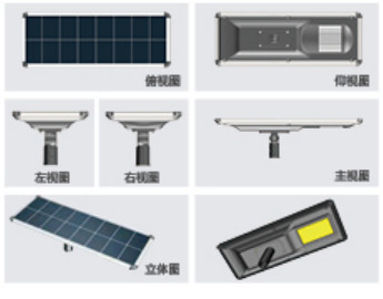 80W Flat Panel Design Solar Integrated Street Light With Switch Control